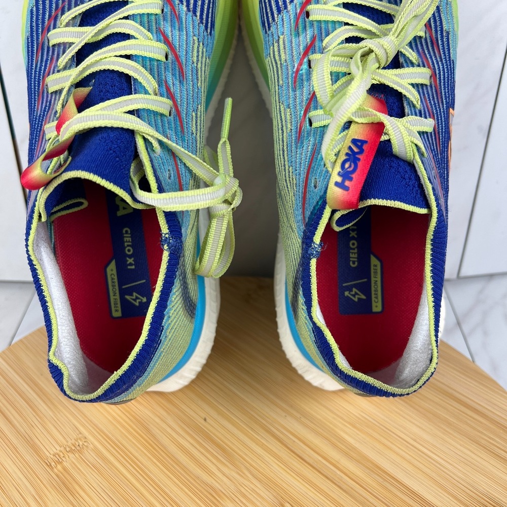 Hoka One Cielo X1 Mens Size 9 Evening Sky Lettuce Running Shoes 1147910 ENN - Picture 11 of 12